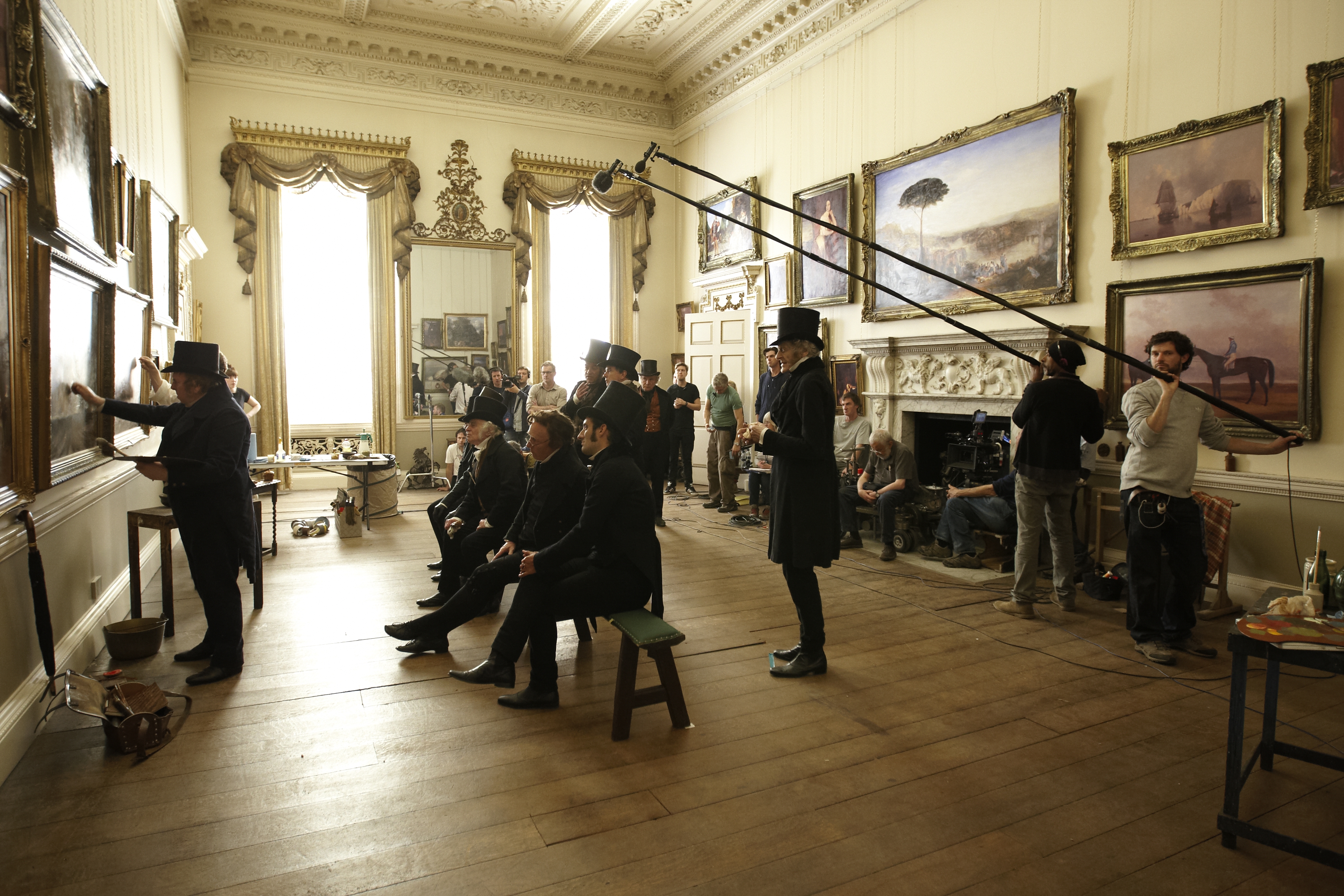 On set at Wentworth Woodhouse, Yorkshire
